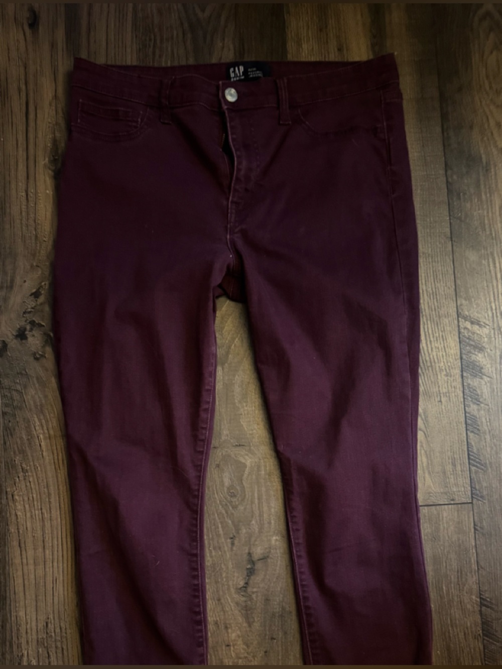 Gap Women’s Burgundy Skinny Jeans Size 10/30 Favorite Jegging Stretch Denim